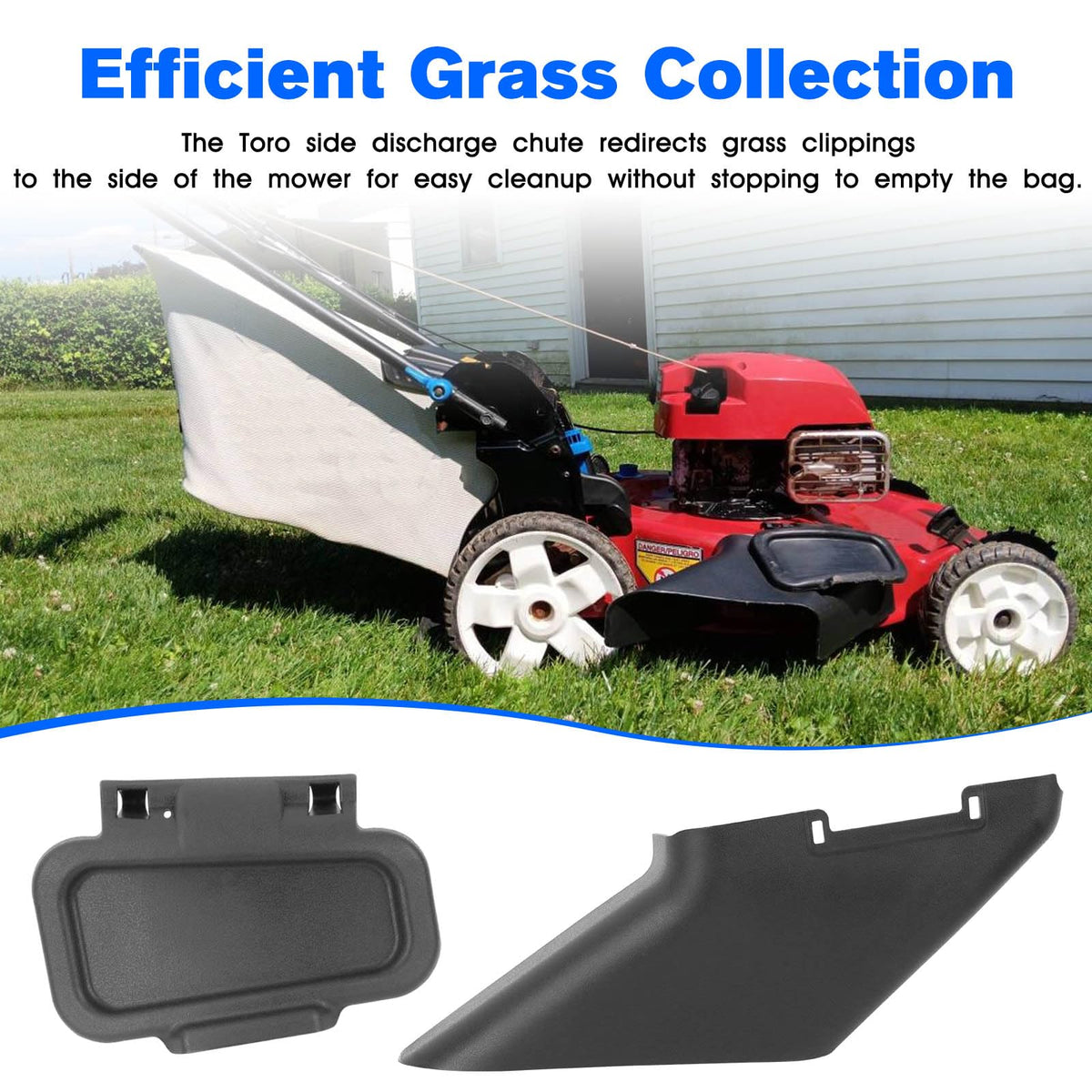 JIOTAR 115-8449 deflector enables smooth mulch or side discharge.