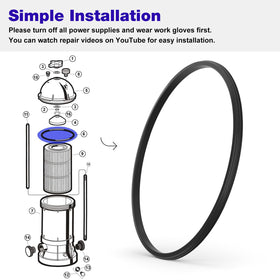 Top installation view showing straightforward gasket placement on a Hayward unit.