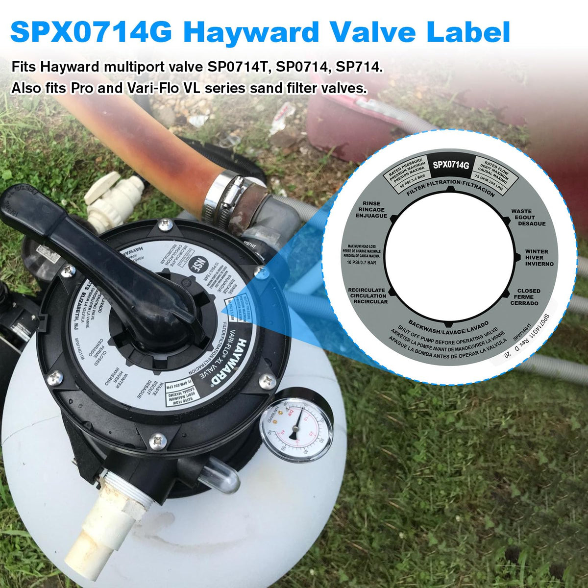 JIOTAR multiport valve label supports SP0714T/SP0714/SP714 for reliable compatibility