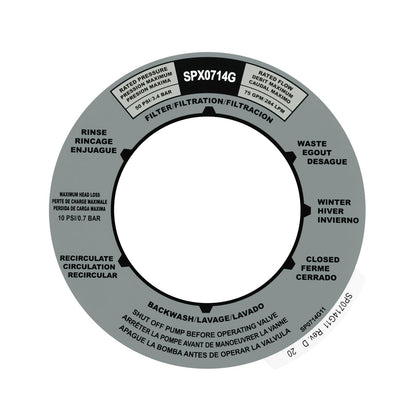 JIOTAR sand filter label SPX0714G fits Hayward valve for precise position indication