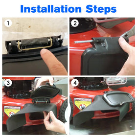 JIOTAR redirects clippings to the side for easy cleanup.