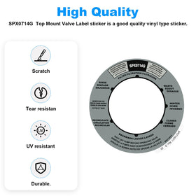 JIOTAR SPX0714G sticker provides a durable, long-lasting valve label solution