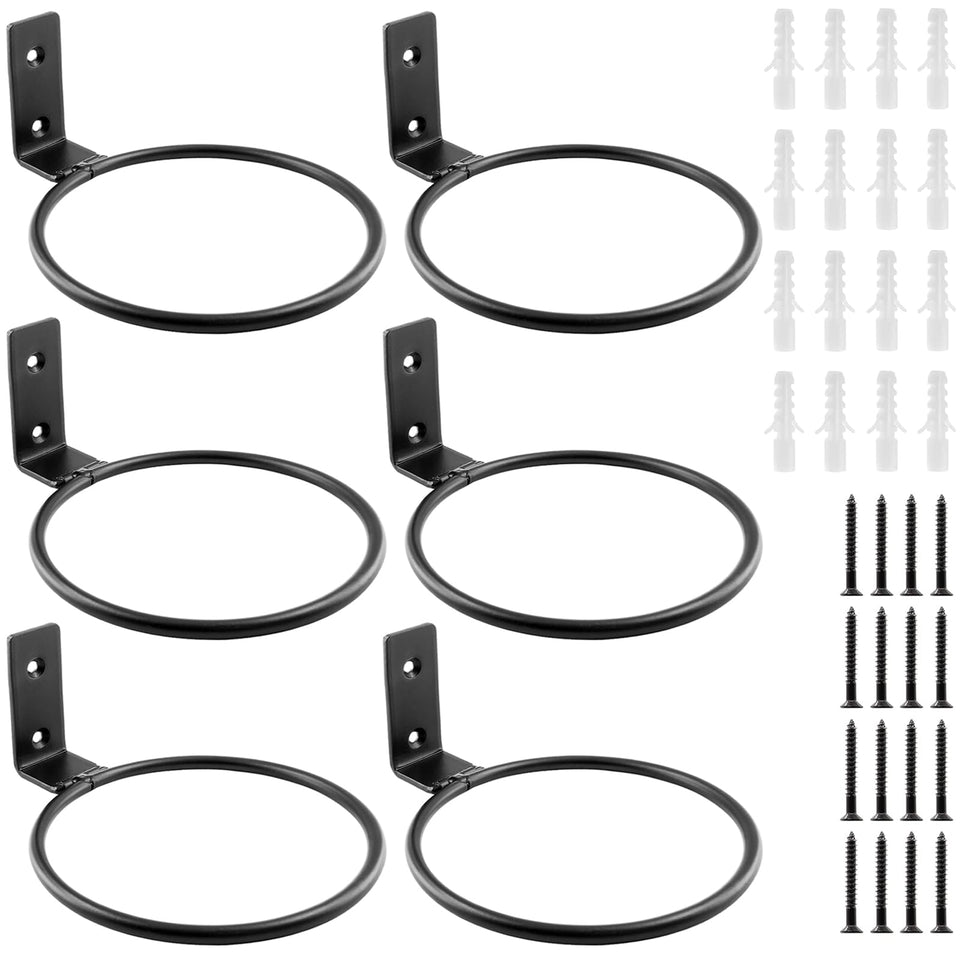 Jiozermi 6-pack flower pot rings for wall display, saving space and enhancing indoor greenery.