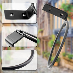 Jiozermi matte black iron ring with 90-degree fold supports lightweight pots securely.