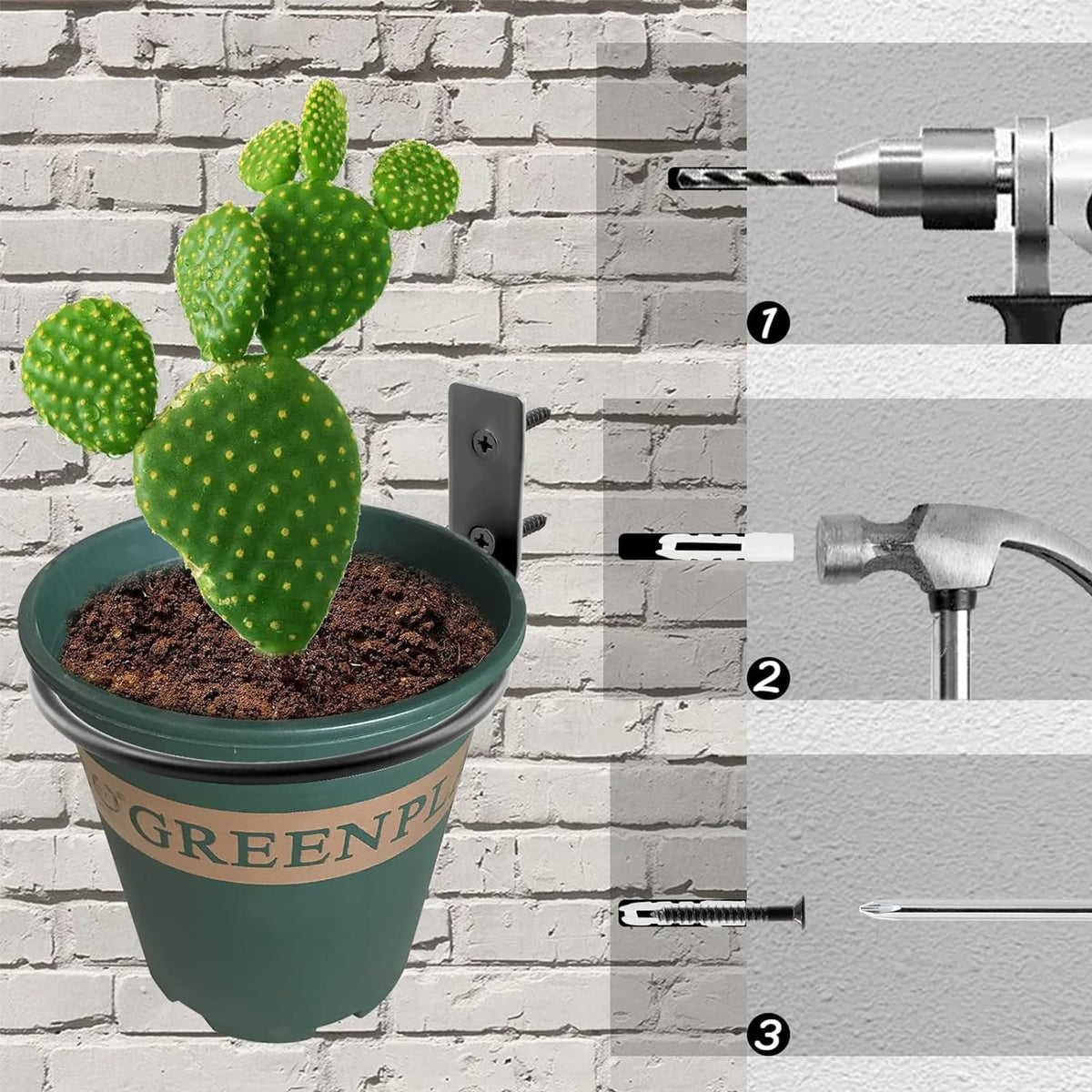 Jiozermi solid iron construction provides durability for indoor and outdoor plant displays.
