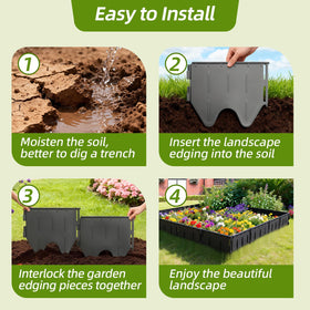 Jiribid edging in matte black finish complements outdoor design aesthetics
