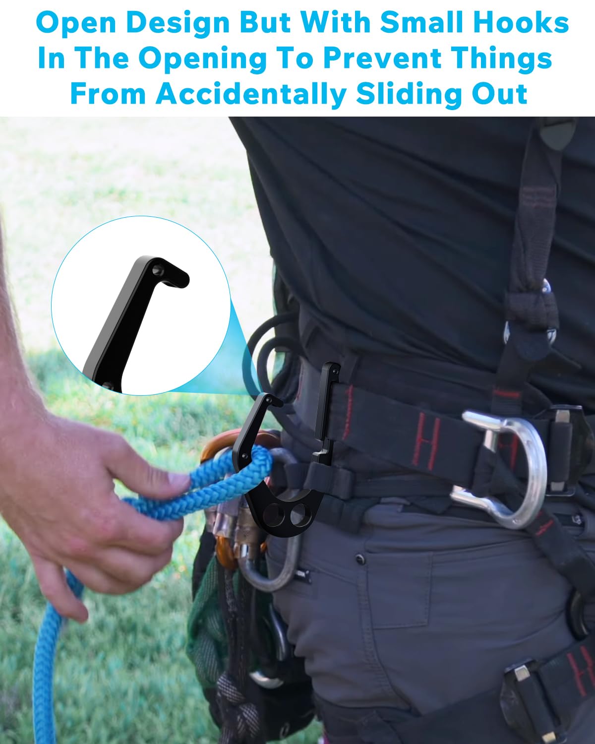 JISHAHS aluminum tree hook safety-belt compatibility ensures secure fit during climbing.