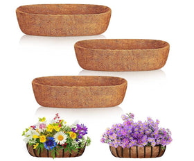 JISON21 coconut fiber planter liner, 30-inch natural fiber promoting balanced soil moisture and airflow.
