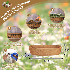 JISON21 hanging basket liner with textured coco, elevates decor while keeping soil moist.