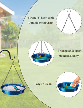 JiubinArt easy-clean metal bird bath surface for quick maintenance.