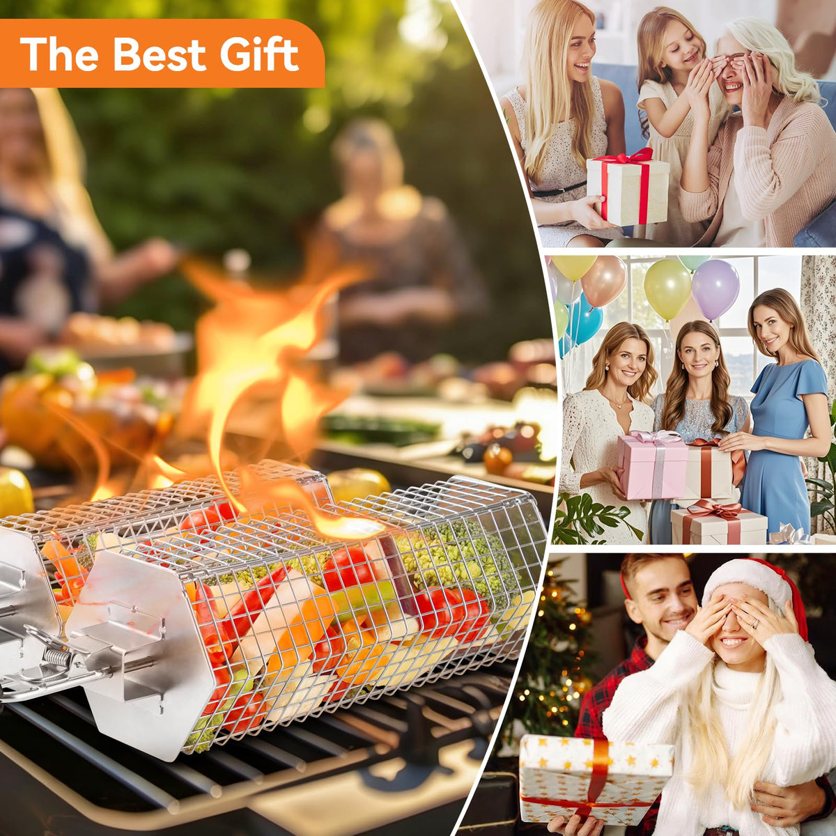 JIUCAN grill baskets easy to clean and warp-resistant for outdoor cooking