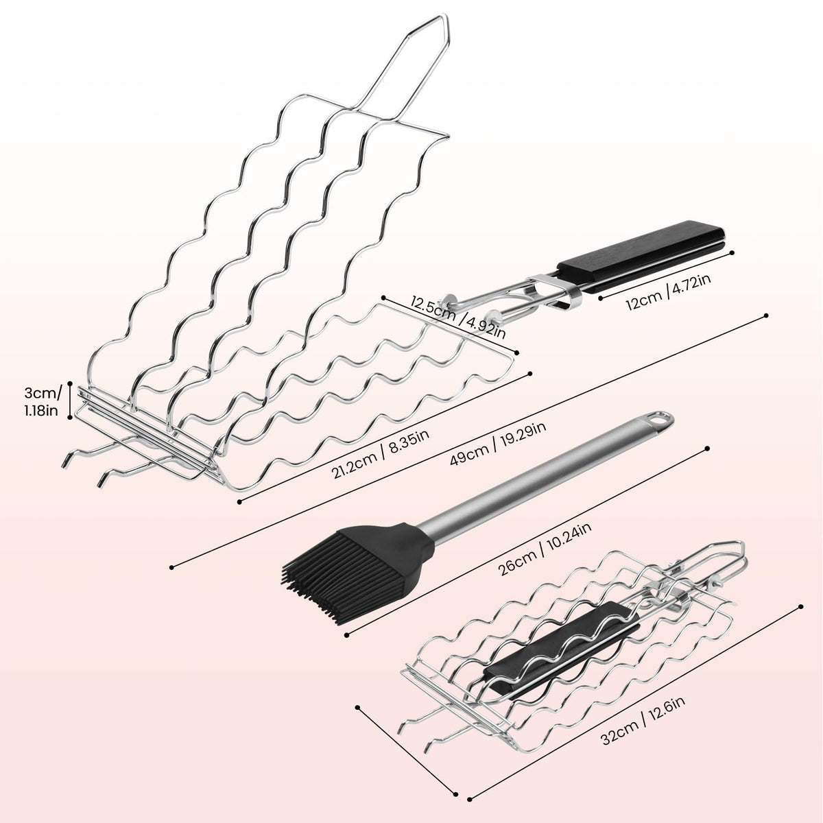 JIUCAN stainless steel BBQ basket resists rust during outdoor grills.