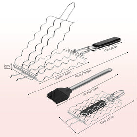 JIUCAN stainless steel BBQ basket resists rust during outdoor grills.