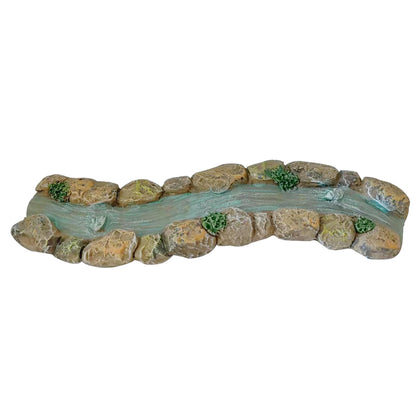 JIUMO curved mini stream with rocks adds realism to fairy gardens