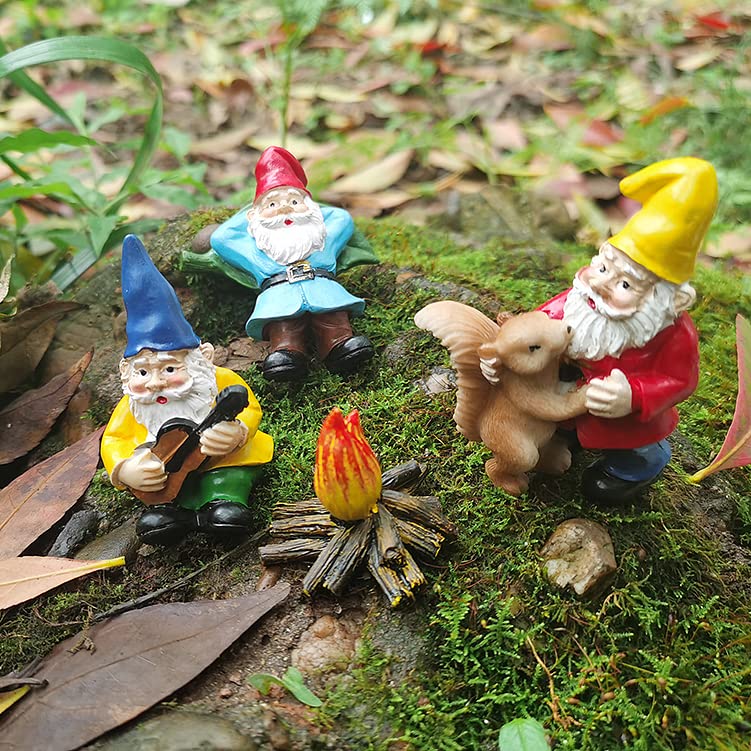 JIUMO fairy garden gnomes made of resin with hand painted details