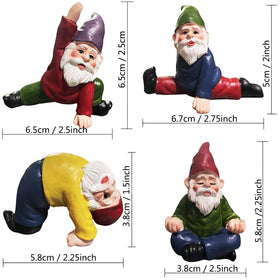 JIUMO Yoga Gnome figurine displayed among greenery for calming charm.