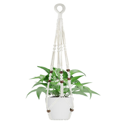 JIUZI macrame plant hanger 35-inch length for versatile indoor or outdoor use.