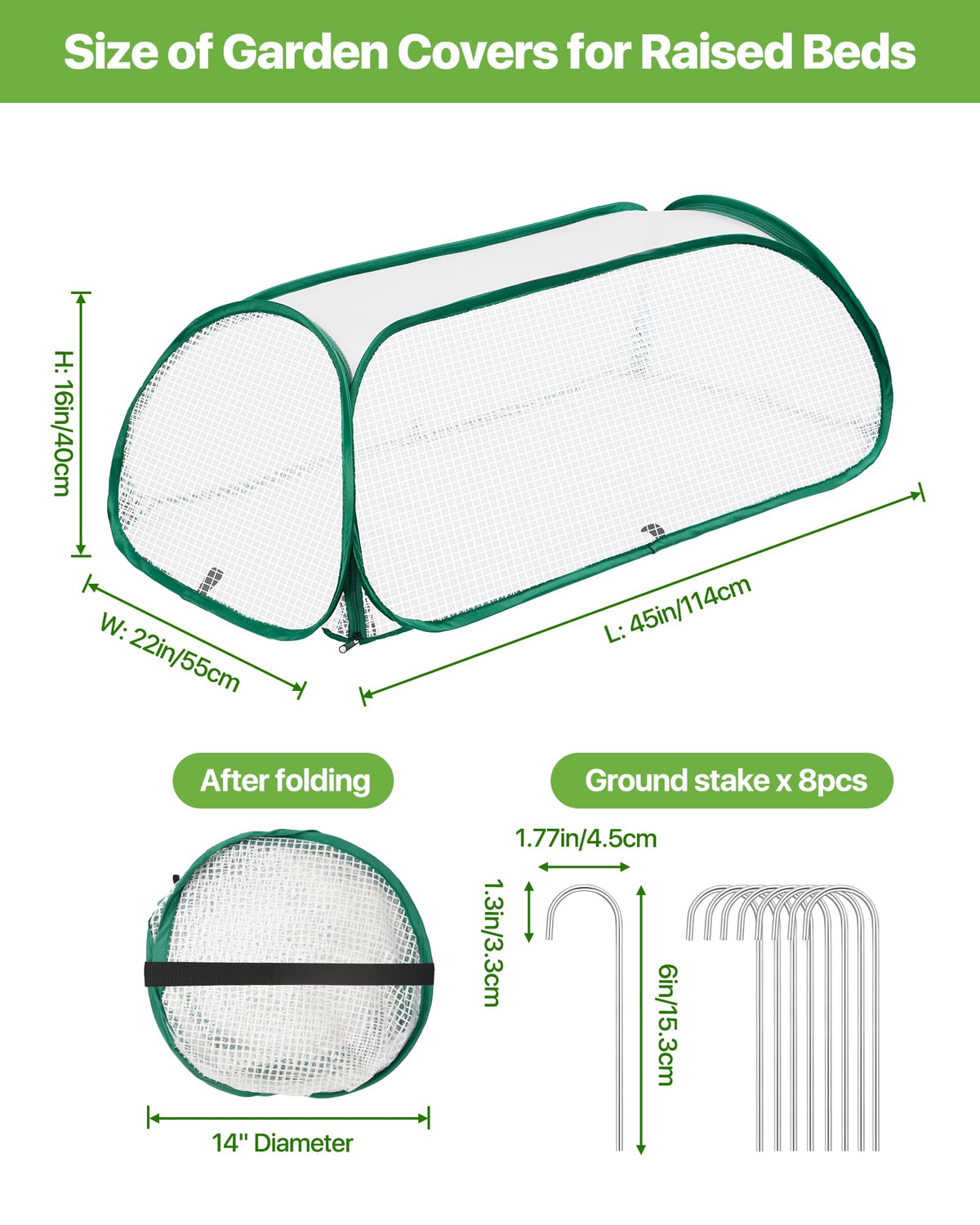 JivaJot raised-bed cover kit with stakes ready for planting