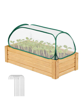 JivaJot garden cover over raised bed protecting seedlings with warm microclimate
