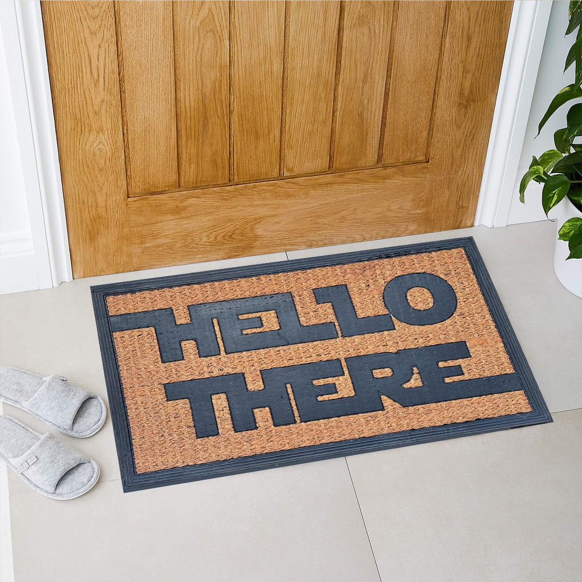 JiXianJu front porch doormat text detail enhances entryway appeal.