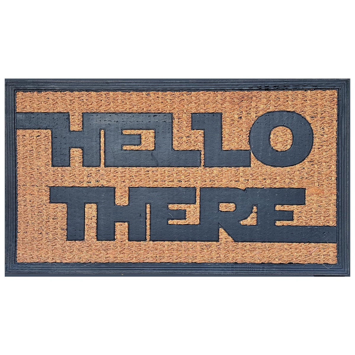 JiXianJu Funny Coir Doormat Hello There design greets guests and traps dirt.