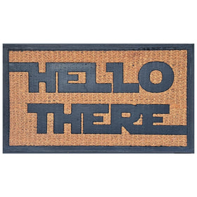 JiXianJu Funny Coir Doormat Hello There design greets guests and traps dirt.