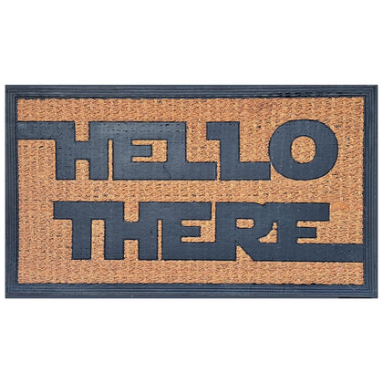 JiXianJu Funny Coir Doormat Hello There design greets guests and traps dirt.
