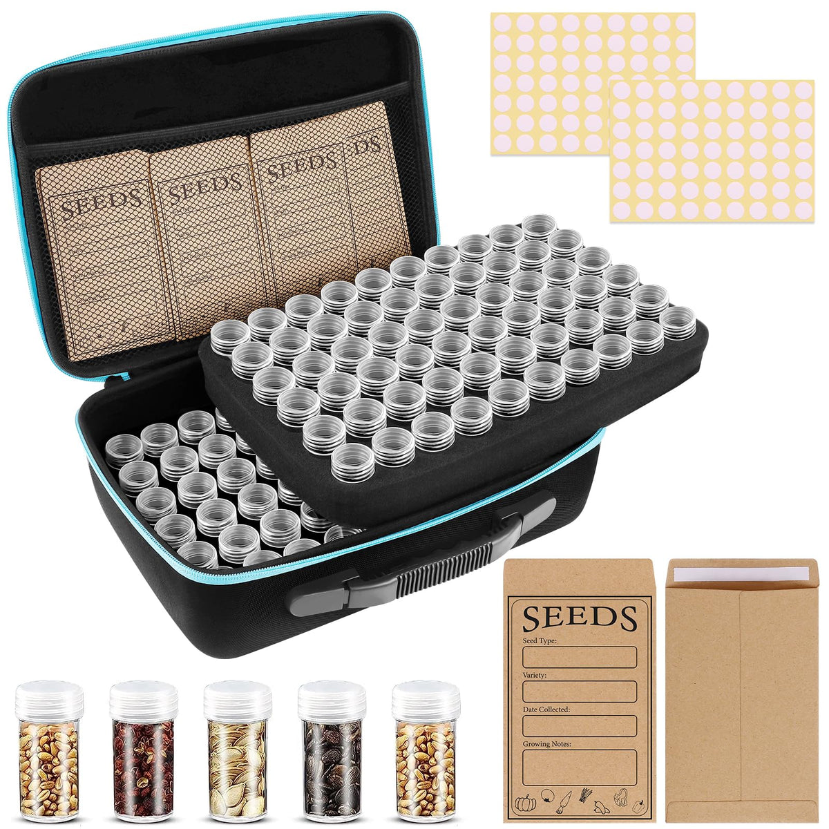 Jixsloft seed storage box assembly keeps seeds neatly organized and easy to access