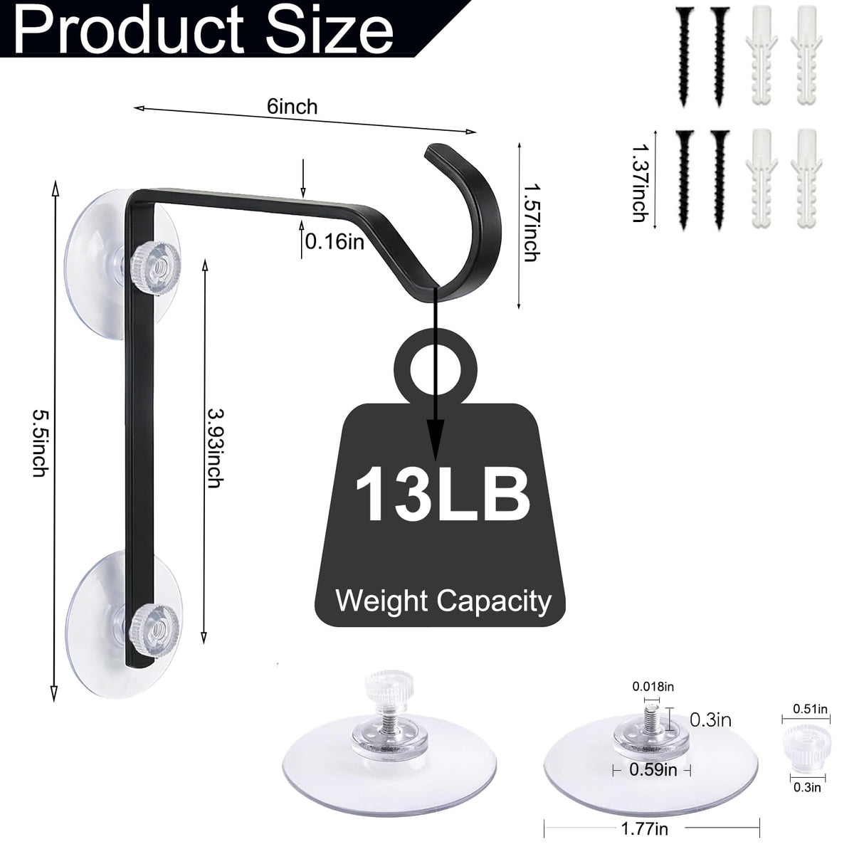 JIYANMEI heavy-duty suction hook for glass keeps items secure without drilling.
