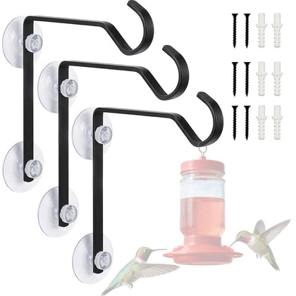 JIYANMEI window hook bird feeder hanger provides stable outdoor support on glass.