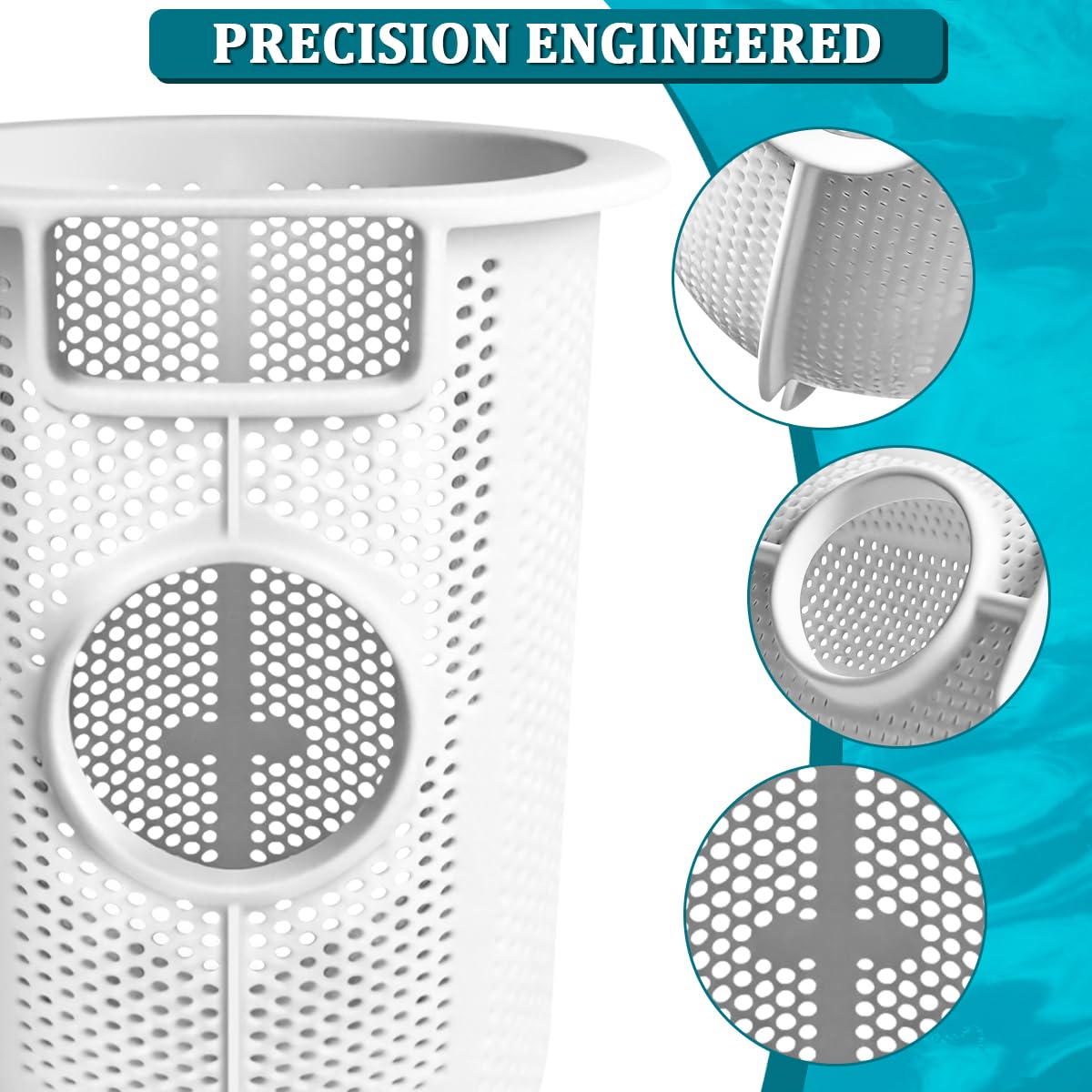 JIYIZO strainer basket rotation view demonstrates durable UV-stabilized polymer construction.