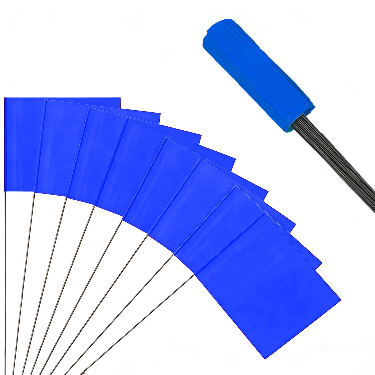 JIZHGRAD blue marking flags mark yard boundaries with high visibility