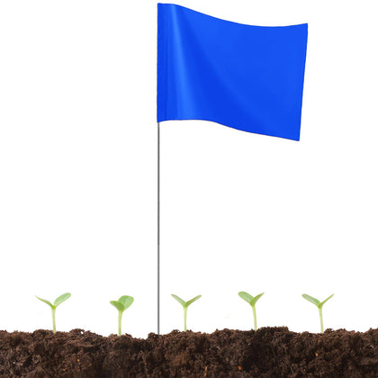 JIZHGRAD blue marking flags for yard and lawn with high visibility
