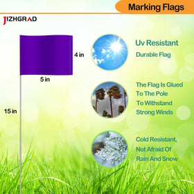JIZHGRAD purple marker flags provide high visibility for precise layouts.