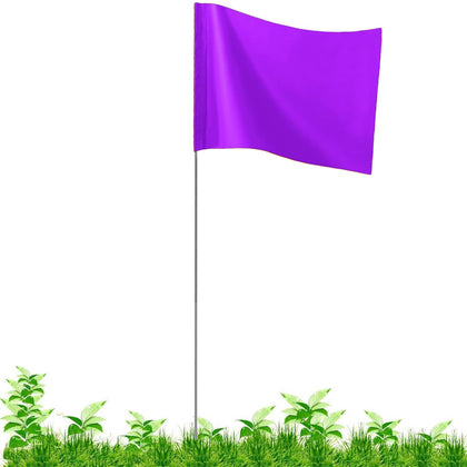 JIZHGRAD purple marking flag 16x4x5 inch for high-visibility yard marking