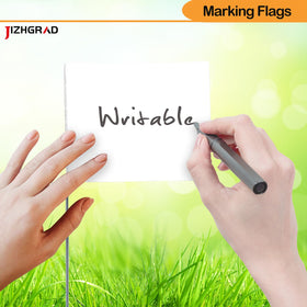 JIZHGRAD write-on flags allow quick labeling for sprinkler, survey, or garden projects.