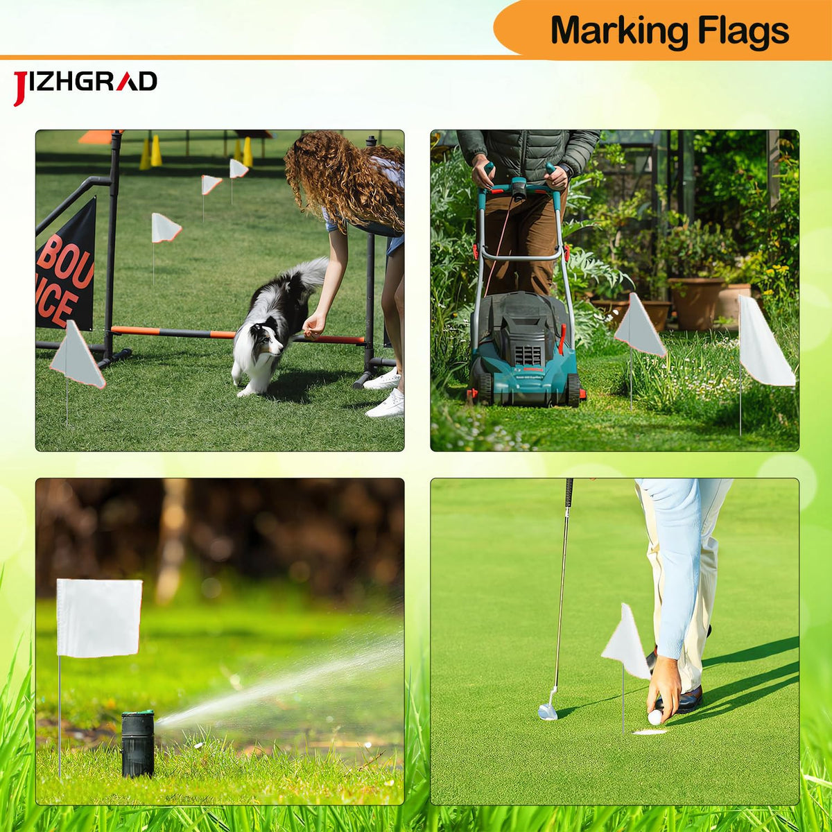JIZHGRAD yard flags are family-friendly for boundary marking and pet safety.