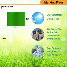 JIZHGRAD flag with steel wire pole close-up, highlighting sturdy outdoor durability.