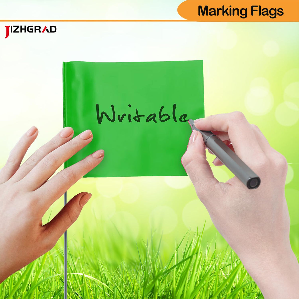 JIZHGRAD flag surface writable for quick notes and labels.
