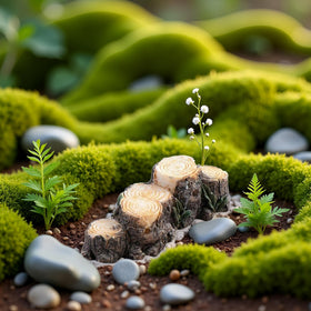 Jizlan resin stump with wood texture enhances outdoor garden scenes with lasting charm.