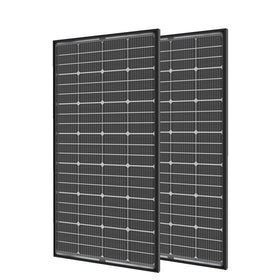 JJN bifacial 400W panel front view showing high efficiency for RVs and off-grid use