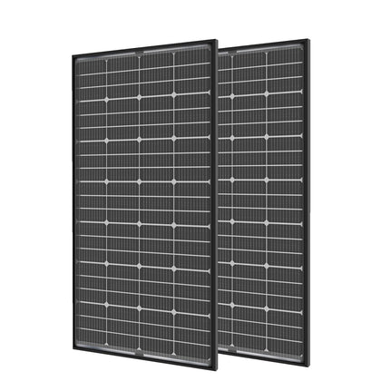 JJN bifacial 400W panel front view showing high efficiency for RVs and off-grid use
