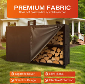 JJASMAMV heavy-duty 600D fabric firewood cover in black