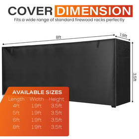 JJASMAMV firewood cover with zipper closure for quick access.