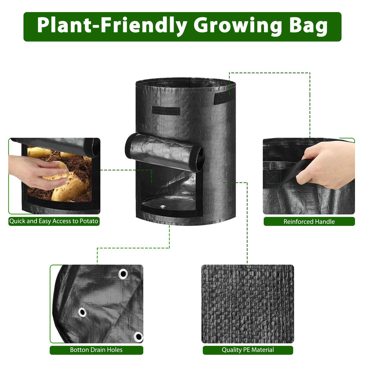 JJGoo bag window enables quick check and harvest.