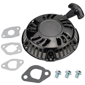 JJing Predator 212cc recoil starter front view with durable pull cord for quick starts.
