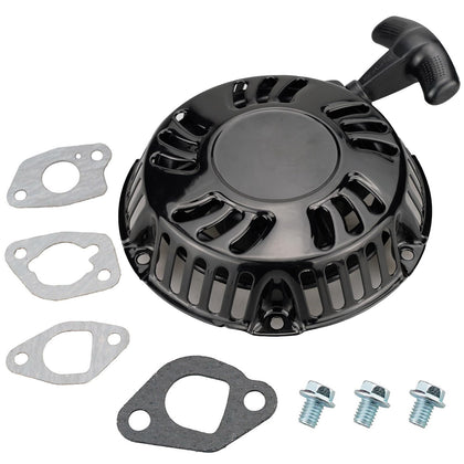 JJing Predator 212cc recoil starter front view with durable pull cord for quick starts.