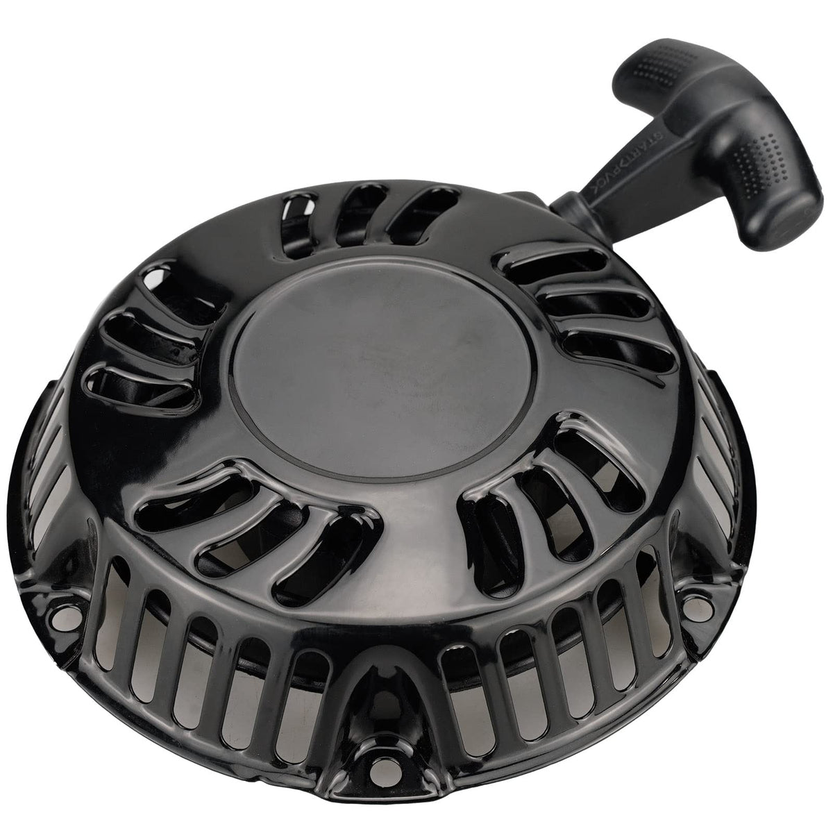 JJing Predator 212cc recoil starter in use demonstrates easy hand cranking.