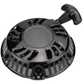 JJing Predator 212cc recoil starter in use demonstrates easy hand cranking.