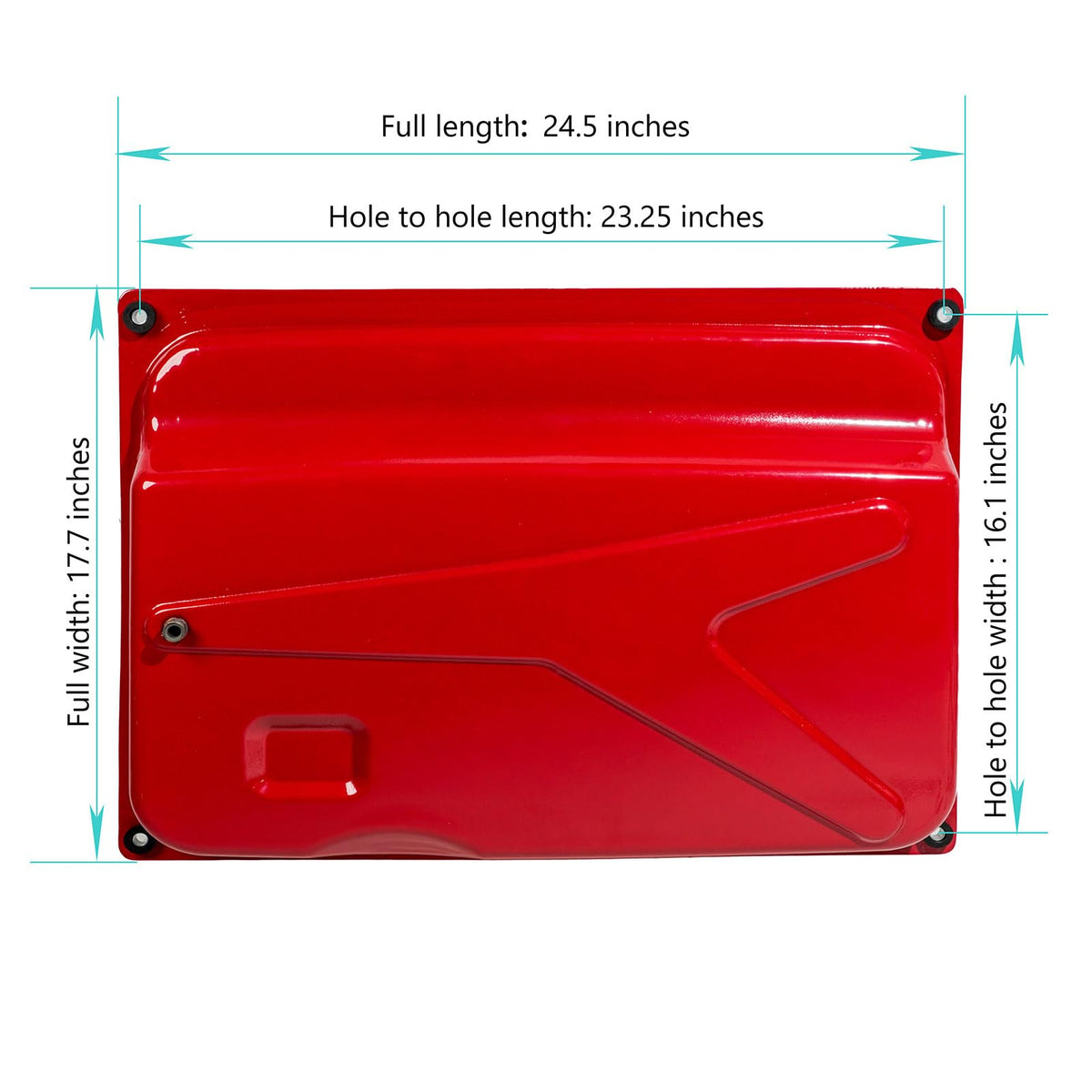 JJing universal 7 gallon generator tank side view showing slim profile for tight spaces